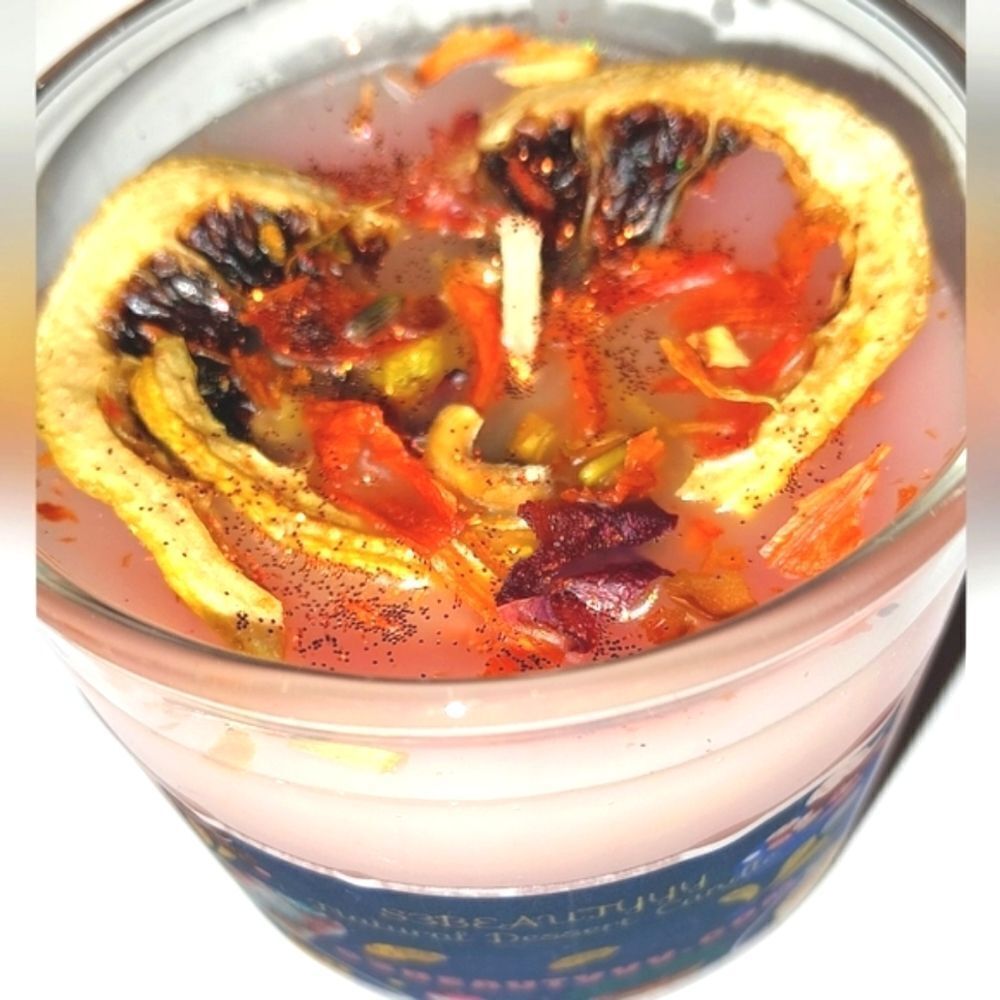 HANDCRAFTPINK RUM PUNCH 100% organic beeswax dessert candle